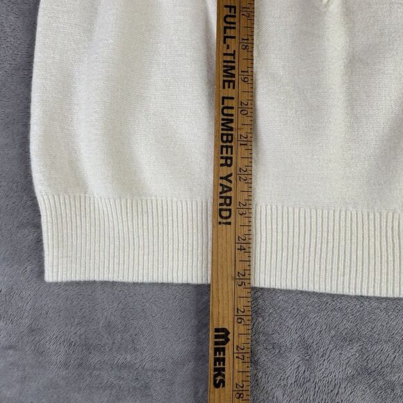 Philosophy Sweater Womens 3X Ivory Chunky Knit Pullover Crew Long Sleeve New $88 - Picture 9 of 14